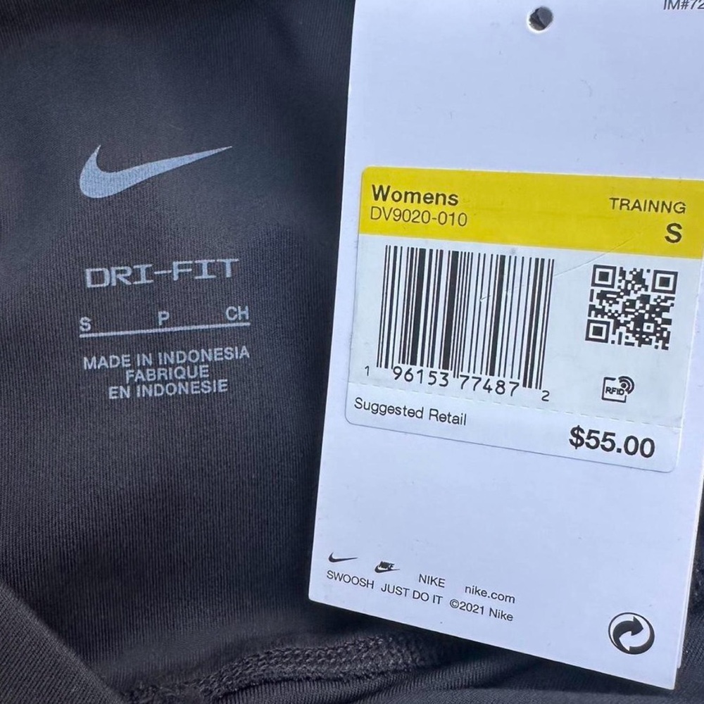 NIKE ONE Women TIGHT & DRI FIT HIGH RISE Yoga 7/8Leggings-Black - Picture 14 of 14